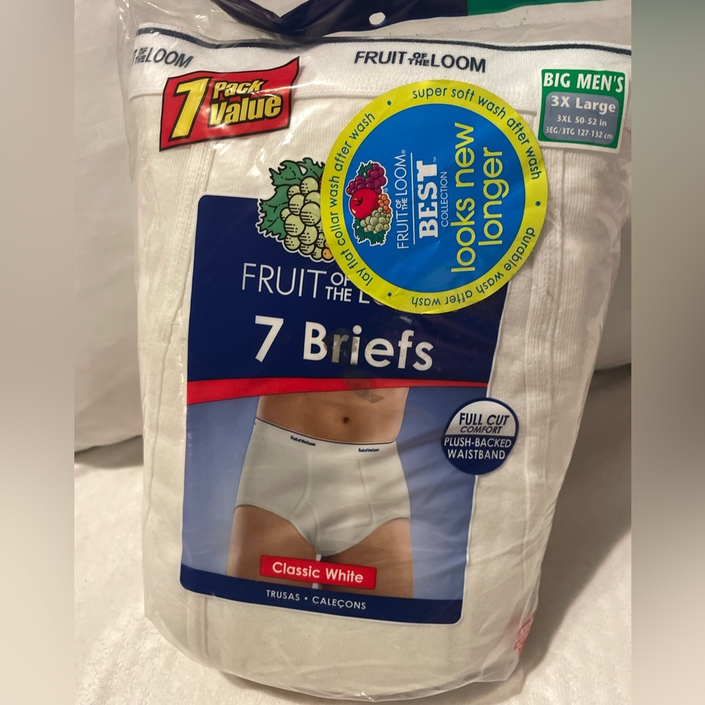 Fruit of the loom big 7 briefs MENS size 3XL